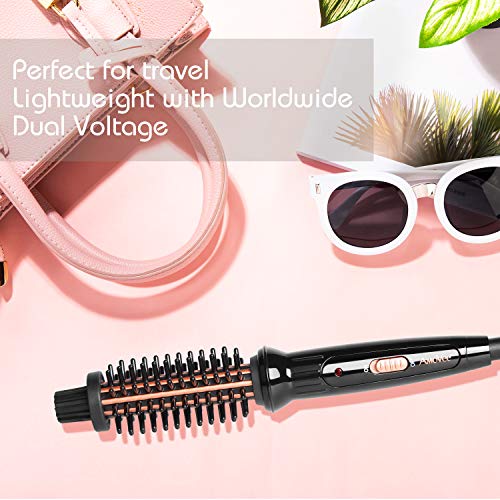 AmoVee Mini Curling Iron Travel Hair Brush Anti-Scald Curling Wand Ceramic To...