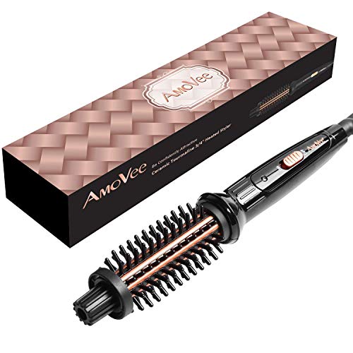 AmoVee Mini Curling Iron Travel Hair Brush Anti-Scald Curling Wand Ceramic To...