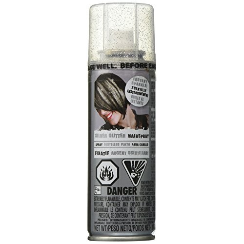 amscan Hair Spray Glitter Silver, 3 Fl Oz