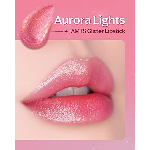 AMTS Glitter Lip Balm Stick | Pearl Shimmering Lip Makeup | Tinted Hydration ...