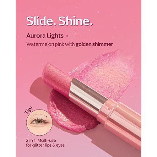 AMTS Glitter Lip Balm Stick | Pearl Shimmering Lip Makeup | Tinted Hydration ...