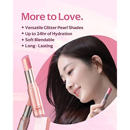 AMTS Glitter Lip Balm Stick | Pearl Shimmering Lip Makeup | Tinted Hydration ...