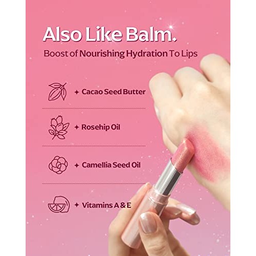 AMTS Glitter Lip Balm Stick | Pearl Shimmering Lip Makeup | Tinted Hydration ...