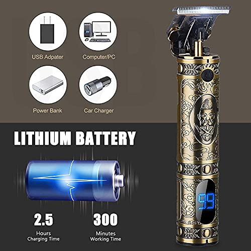 AMULISS Professional Mens Hair Clippers Zero Gapped Cordless Hair Trimmer Pro...