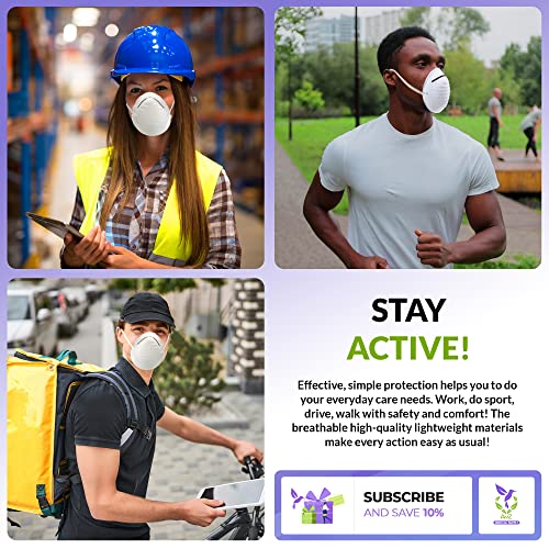 AMZ Disposable Dust Masks. Pack of 50 White Face Masks Disposable Covers with...