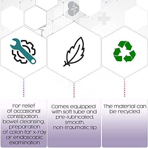 Enema Bag Set 1500 mL. Pack of 50 Disposable Enema Kits. Vinyl Travel Enema K...