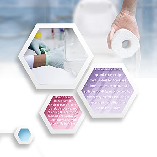 Enema Bag Set 1500 mL. Pack of 50 Disposable Enema Kits. Vinyl Travel Enema K...