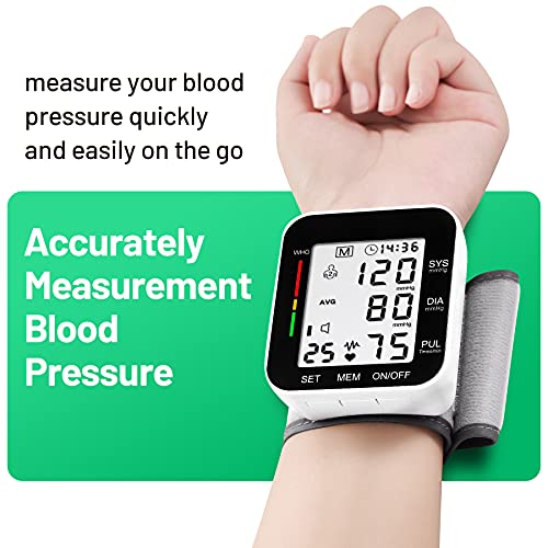 AMZ VISION Blood Pressure Monitor Automatic Large LCD Display Adjustable Wris...