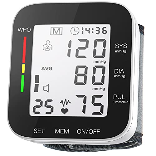 AMZ VISION Blood Pressure Monitor Automatic Large LCD Display Adjustable Wris...