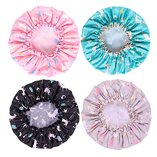 Shower Cap Microfiber Bath Cap - Shower Bonnet Designed for Women and Girls W...