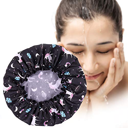 Shower Cap Microfiber Bath Cap - Shower Bonnet Designed for Women and Girls W...