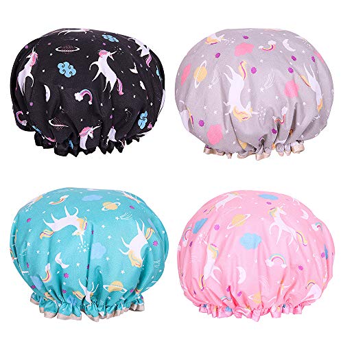 Shower Cap Microfiber Bath Cap - Shower Bonnet Designed for Women and Girls W...