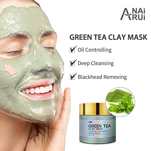 ANAI RUI Turmeric Clay Mask - Green Tea Detox Clay Mask - Dead Sea Minerals M...