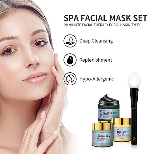 ANAI RUI Turmeric Clay Mask - Green Tea Detox Clay Mask - Dead Sea Minerals M...