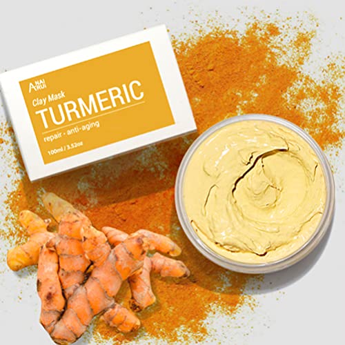 ANAIRUI Turmeric Vitamin C Face Mask, Clay Facial Mask with Vitamin C E for R...