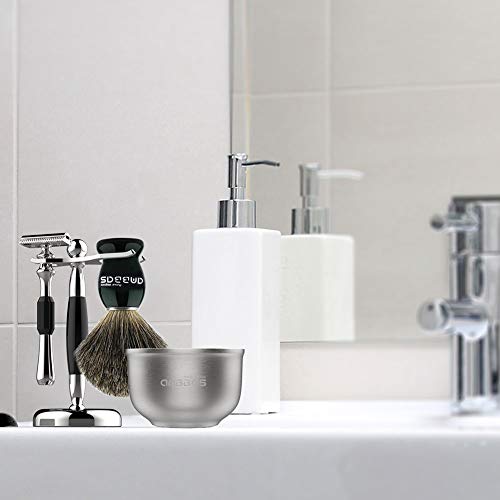 Anbbas 4.1inches Lathering Foam Shaving Bowl 3-Layer Heat Preservation Food-G...