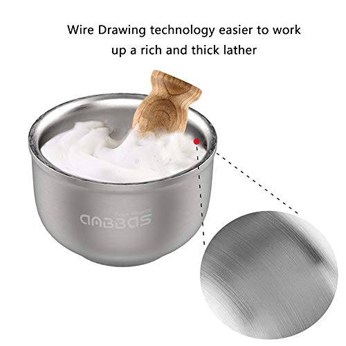 Anbbas 4.1inches Lathering Foam Shaving Bowl 3-Layer Heat Preservation Food-G...