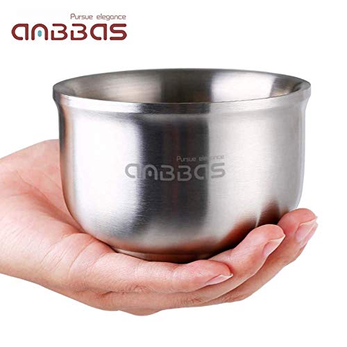 Anbbas 4.1inches Lathering Foam Shaving Bowl 3-Layer Heat Preservation Food-G...