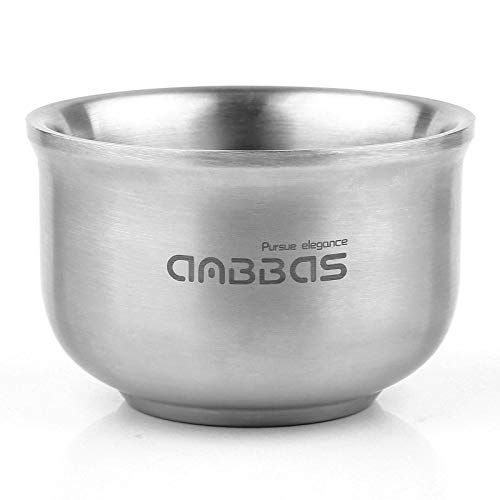 Anbbas 4.1inches Lathering Foam Shaving Bowl 3-Layer Heat Preservation Food-G...