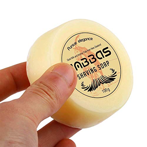 Anbbas Faux Badger Shaving Brush Set with 3.5OZ Milk Shaving Soap and Bowl St...
