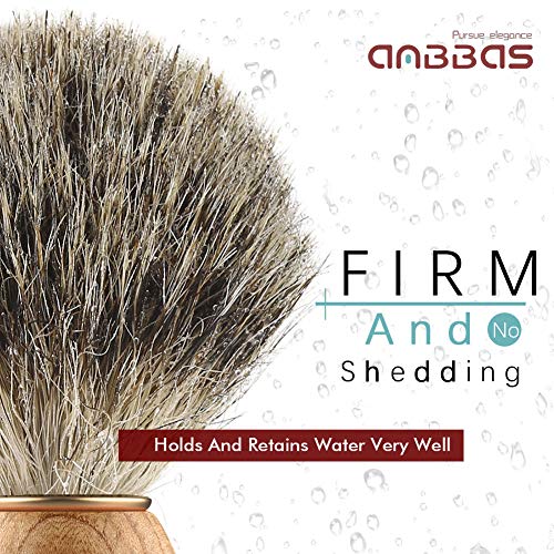 Shaving Brush, Handmade Pure Badger Hair Brush with Natural Manchurian Ash Wo...