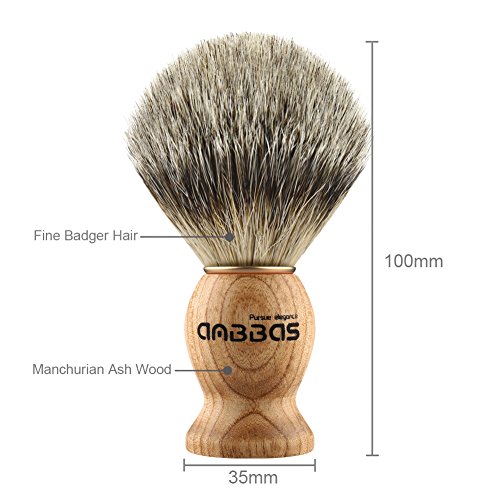 Shaving Brush, Handmade Pure Badger Hair Brush with Natural Manchurian Ash Wo...