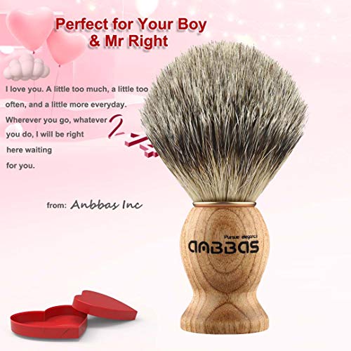 Shaving Brush, Handmade Pure Badger Hair Brush with Natural Manchurian Ash Wo...