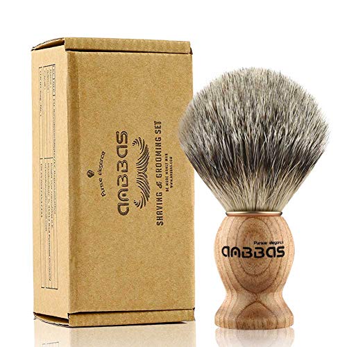 Shaving Brush, Handmade Pure Badger Hair Brush with Natural Manchurian Ash Wo...