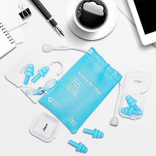 ANBOW Ear Plugs for Sleeping Noise Cancelling. Reusable Silicone Earplugs. Cu...