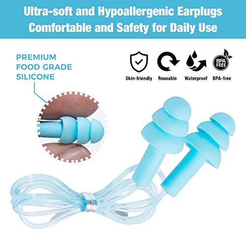 ANBOW Ear Plugs for Sleeping Noise Cancelling. Reusable Silicone Earplugs. Cu...
