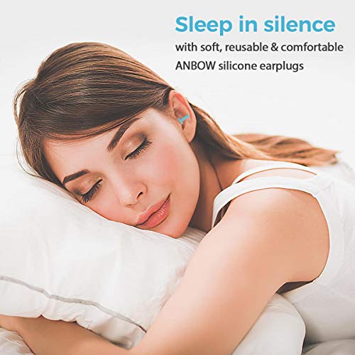 ANBOW Ear Plugs for Sleeping Noise Cancelling. Reusable Silicone Earplugs. Cu...