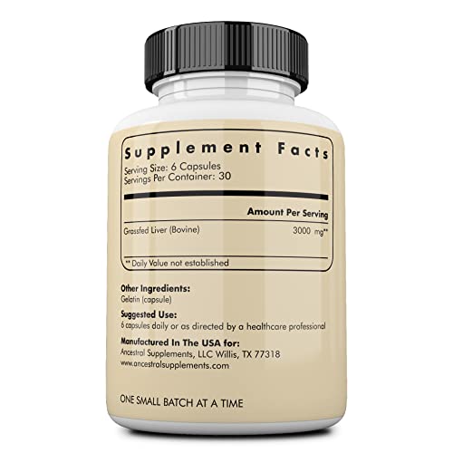 Ancestral Supplements Grass Fed Beef Liver (Desiccated) — Natural Iron, Vitam...