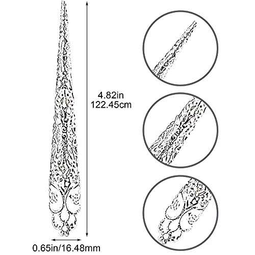 ANCIRS 10 Pack Finger Nail Tip Claw Rings, Ancient Queen Costume Fingertip Cl...