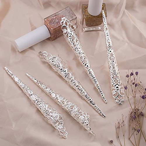 ANCIRS 10 Pack Finger Nail Tip Claw Rings, Ancient Queen Costume Fingertip Cl...