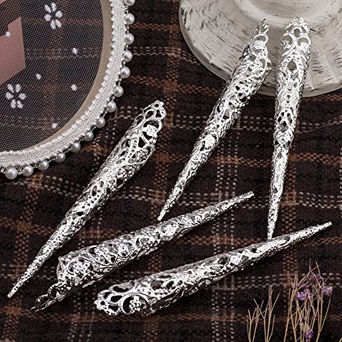 ANCIRS 10 Pack Finger Nail Tip Claw Rings, Ancient Queen Costume Fingertip Cl...