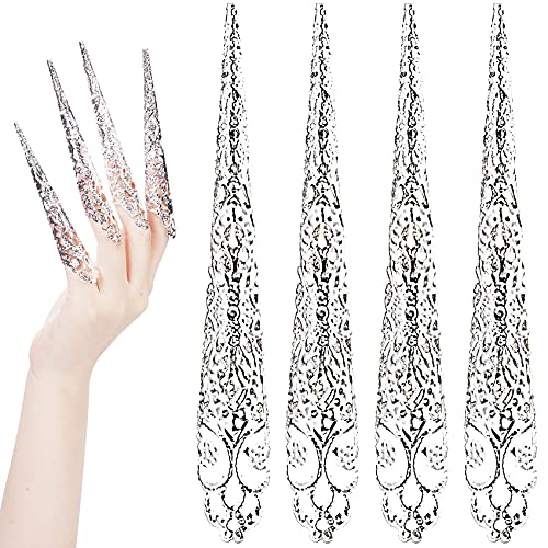 ANCIRS 10 Pack Finger Nail Tip Claw Rings, Ancient Queen Costume Fingertip Cl...