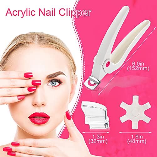 ANCIRS Acrylic Nail Clipper, Adjustable Stainless Steel Nail Tip Cutter, Arti...
