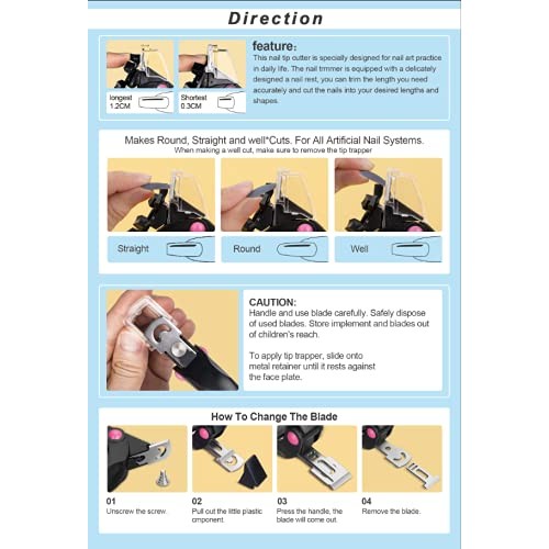 ANCIRS Black Acrylic Nail Clipper, Adjustable Stainless Steel Nail Trimmer, A...