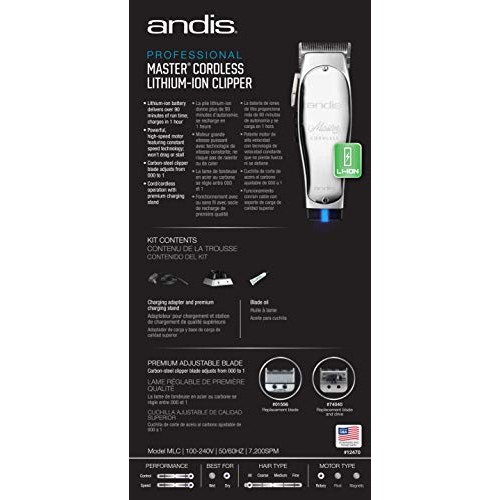 Andis 12470 Professional Master Cordless Lithium Ion Adjustable Blade Hair Cl...