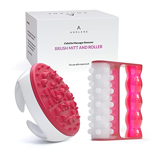 Andlane Cellulite Massager Remover Brush Mitt and Roller - for use with Cream...