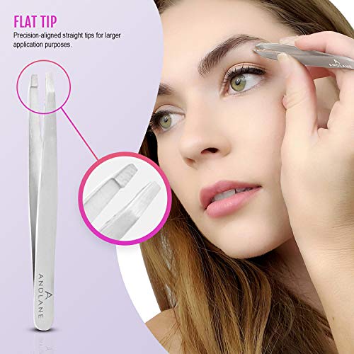 Andlane Eyebrow Tweezers set with Facial Hair Scissor – Precision Tweezers fo...