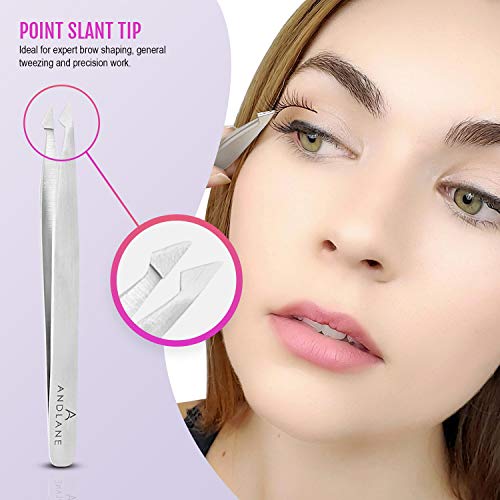 Andlane Eyebrow Tweezers set with Facial Hair Scissor – Precision Tweezers fo...