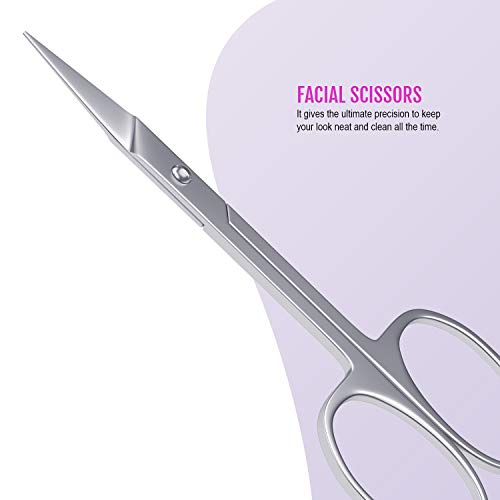 Andlane Eyebrow Tweezers set with Facial Hair Scissor – Precision Tweezers fo...