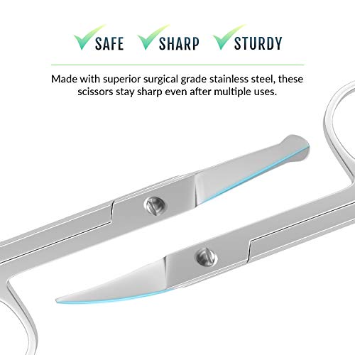 Facial Hair Scissors - Curved and Rounded - Eyebrow Scissors, Mustache, Nose ...
