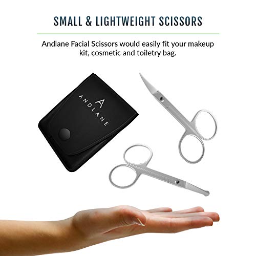 Facial Hair Scissors - Curved and Rounded - Eyebrow Scissors, Mustache, Nose ...