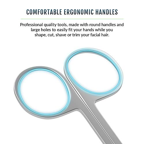 Facial Hair Scissors - Curved and Rounded - Eyebrow Scissors, Mustache, Nose ...