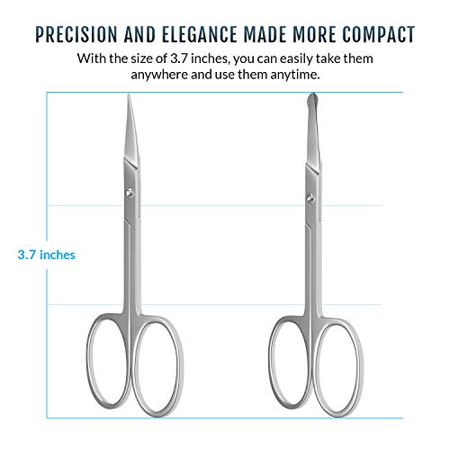 Facial Hair Scissors - Curved and Rounded - Eyebrow Scissors, Mustache, Nose ...