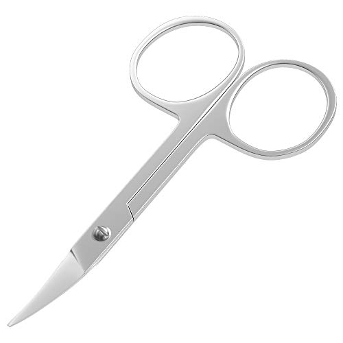 Facial Hair Scissors - Curved and Rounded - Eyebrow Scissors, Mustache, Nose ...