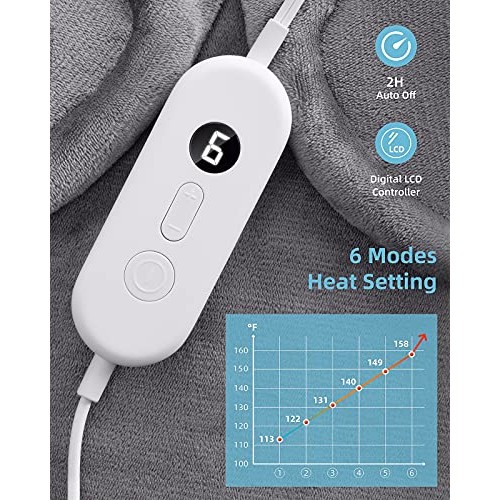 Electric Heating Pad, 32"x25" Extra Large Wearable Heated Pad for Neck and Sh...
