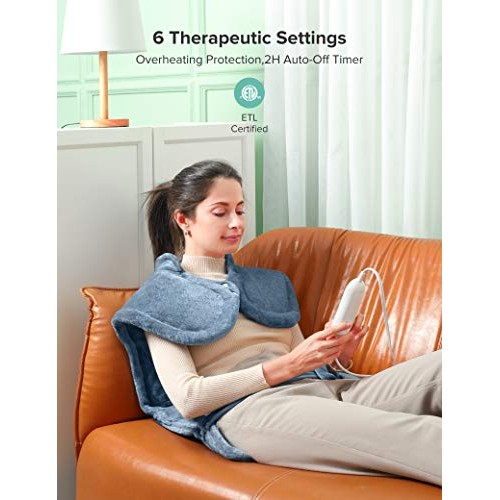 Heating Pads for Neck and Shoulders, 35"x27" Electric Heated Pad for Back Pai...